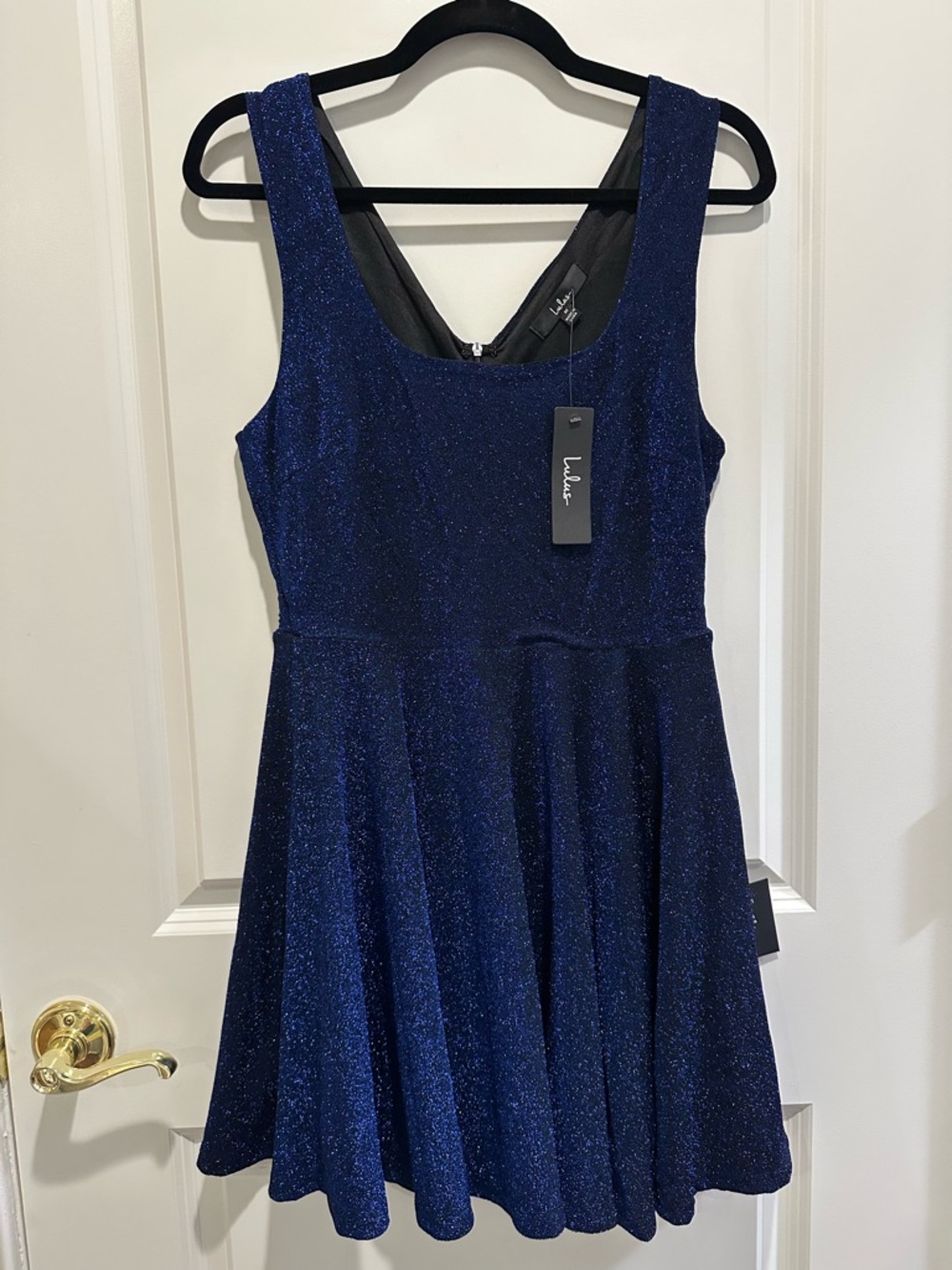 Lulu's Sparkling Navy Blue Mini Dress